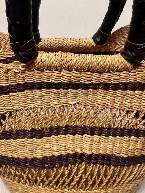 Handcrafted "Lacework Wing Shopper" Bolga Basket - Picture 10 of 15